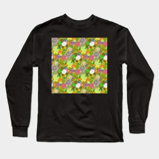 Floral Doodle with Butterflies Long Sleeve T-Shirt